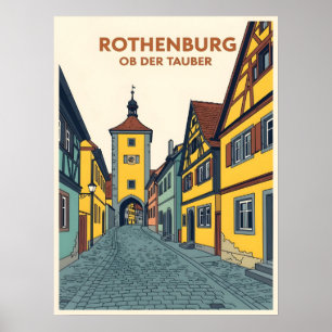 Poster Rothenburg ob der Tauber Vintage