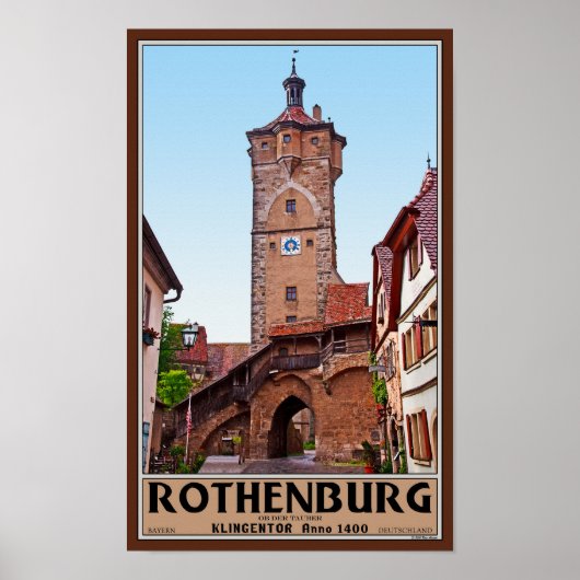 Poster Rothenburg od Tauber - Klingentor (Devant)
