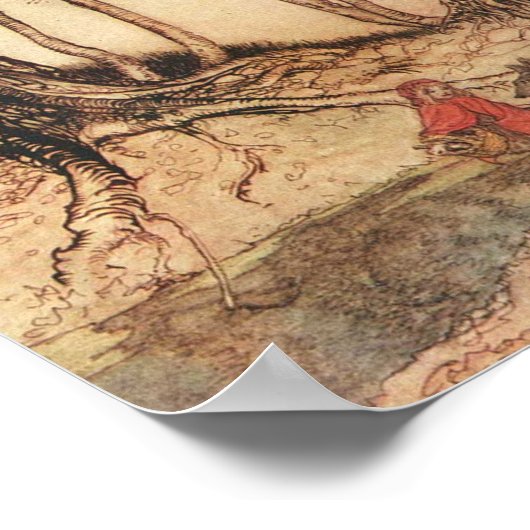 Poster Rotkäppchen begegnet den Wolf, Arthur Rackham (Coin)