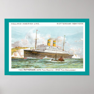 Poster Rotterdam de la ligne de la Hollande Amérique de