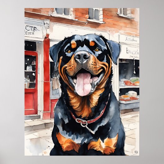 Poster Rottweiler - Art Chien Imprimer (Devant)