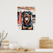Poster Rottweiler - Art Chien Imprimer (Cuisine)