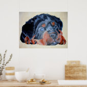Poster Rottweiler Chiot Artistique Portrait pour Animaux (Cuisine)