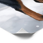 Poster Rottweiler dans la neige à Noël (Coin)