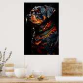 Poster Rottweiler dans l'attrait cérémoniel guerrier (Cuisine)