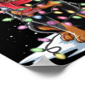 Poster Rottweiler Dog Santa Hat Christmas Tree Light Xmas (Coin)