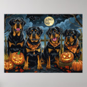 Poster Rottweiler Halloween Éffrayant (Devant)