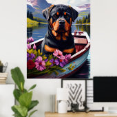Poster Rottweiler sur une pédale : une aventure Pittoresq (Bureau à domicile)