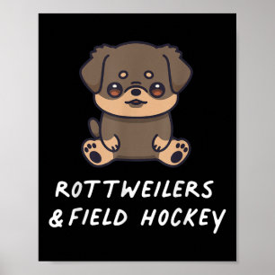 Poster Rottweilers et sports de hockey sur gazon Kawaii C