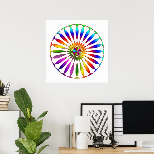 Poster Roue arc-en-ciel (Bureau à domicile)