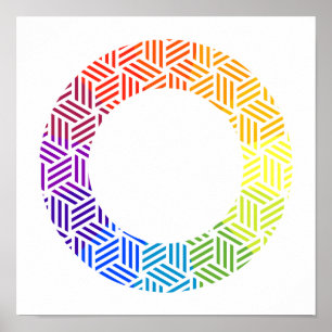 Poster Roue chromatique de tissage isométrique