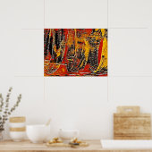 Poster Roue circulaire Abstraite rouge rouge noir (Cuisine)