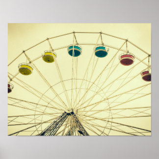 Poster Roue colorée Retro Ferris