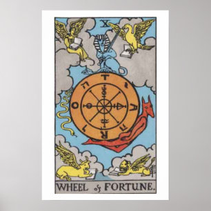 Poster Roue d'affiche de carte de tarot de fortune