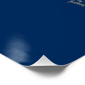 Poster Roue de bateau en or nautique, Bleu marine (Coin)