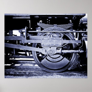 Poster Roue de locomotive à vapeur