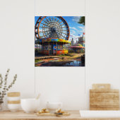 Poster Roue de manège abandonnée Art IA (Cuisine)