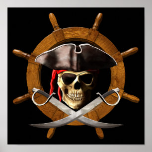 Poster Roue de pirate de jolly roger