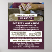 Poster Roue de potter, classes de poterie, Potters Advert (Devant)