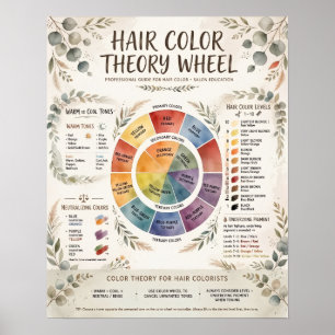Poster Roue de Théorie de Couleur de Cheveux Boho