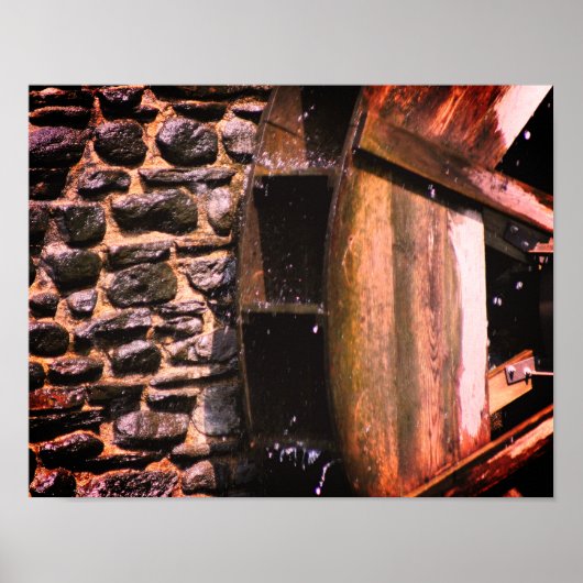Poster Roue d'eau en bois Nature Photographie (Devant)