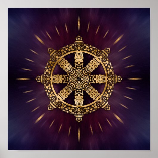 Poster Roue Dharma - Dharmachakra (Devant)