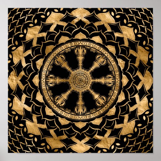 Poster Roue Dharma - Dharmachakra (Devant)