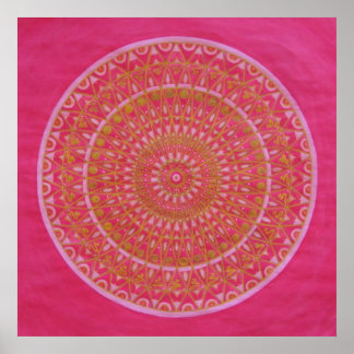 Poster Roue d'or Mandala