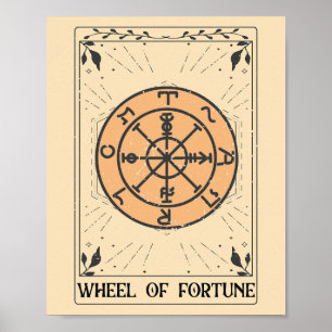 Poster Roue en détresse de Fortune tarot arcana majeur
