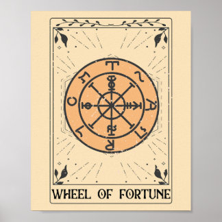 Poster Roue en détresse de Fortune tarot arcana majeur