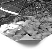 Poster Roue en Wagon noir et blanc et Silo (Coin)