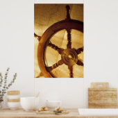 Poster Roue Et Carte Du Navire (Cuisine)