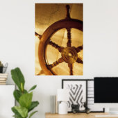 Poster Roue Et Carte Du Navire (Bureau à domicile)