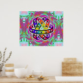 Poster Roue Ezekiel - Yeux et arcs-en-ciel (Cuisine)