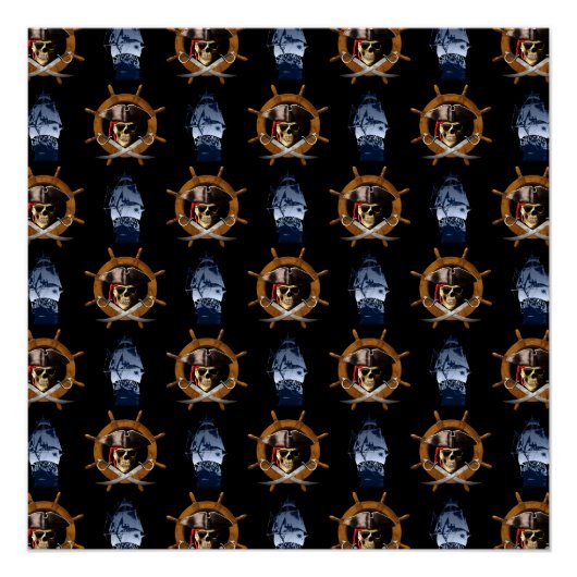 Poster Roue jolly roger pirate (Devant)