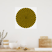 Poster Roue Op Art - Ambre et Noir (Cuisine)