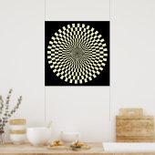 Poster Roue Op Art - Crème et noir (Cuisine)