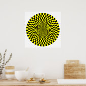 Poster Roue Op Art - Jaune et Noir (Cuisine)