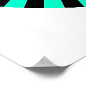 Poster Roue Op Art - Turquoise et Noir (Coin)