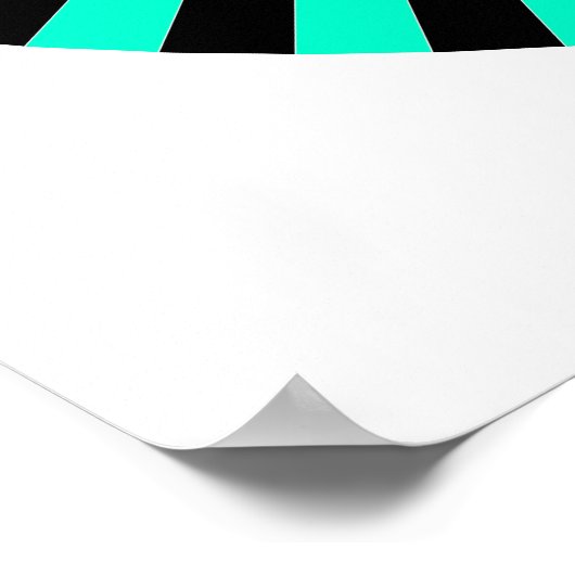 Poster Roue Op Art - Turquoise et Noir (Coin)