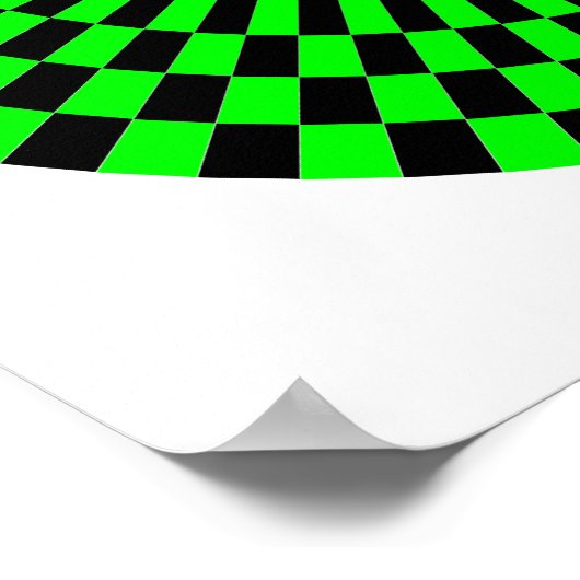 Poster Roue Op Art - Vert et Noir (Coin)