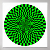 Poster Roue Op Art - Vert et Noir (Devant)