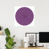 Poster Roue Op Art - Violet clair et noir (Bureau à domicile)