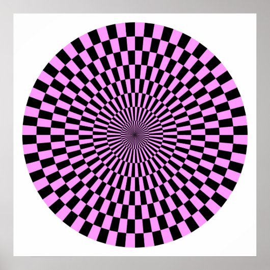Poster Roue Op Art - Violet clair et noir (Devant)