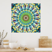 Poster Roue turquoise de Fortune Fractal Art (Cuisine)