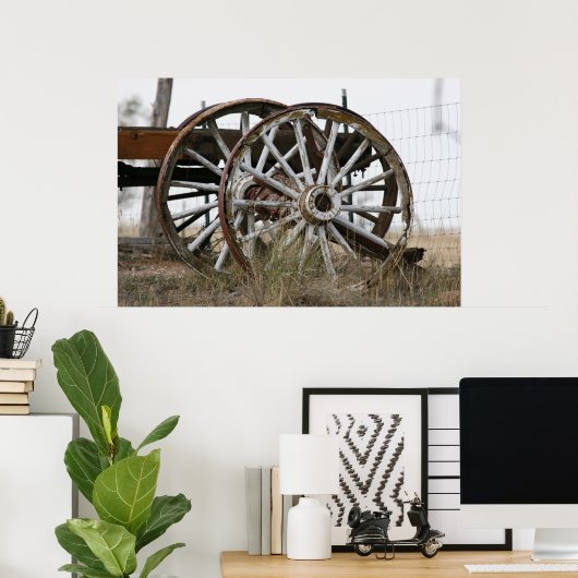 Poster Roue Wagon antique (Bureau à domicile)