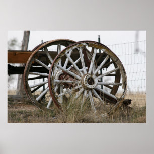 Poster Roue Wagon antique