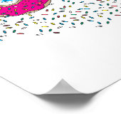 Poster Roues de beignes vernissées roses à bicyclette ave (Coin)