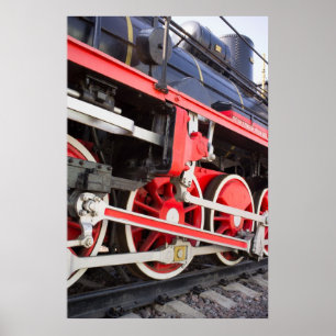 Poster Roues de locomotive à vapeur