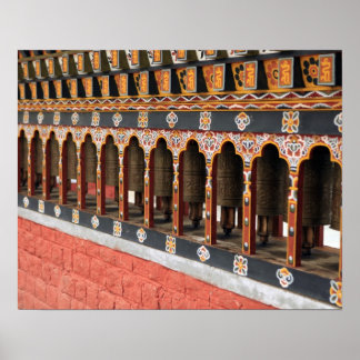 Poster Roues de prière du carré central à Thimphu